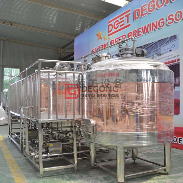 2000L Red Copper 3 Vessels Steam Heated Automatic Beer Beer Brewery Brewingy Equipment en Suecia