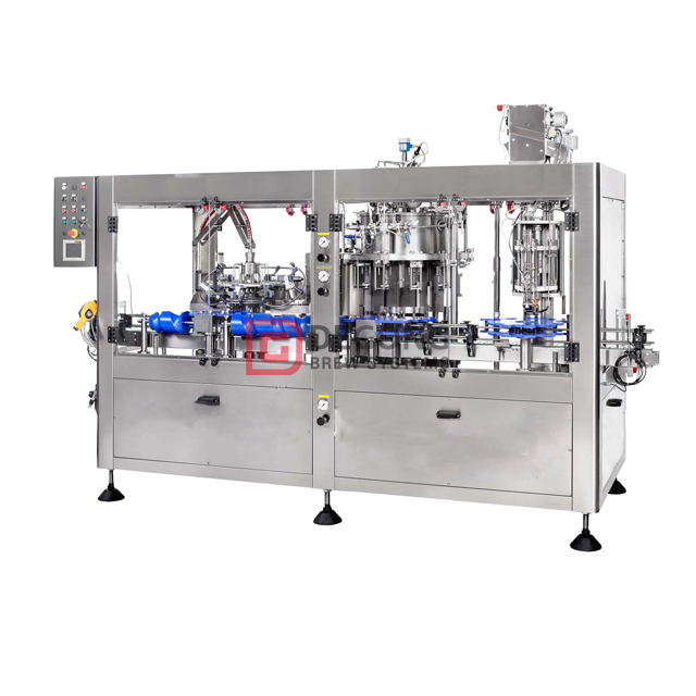 14-12-4 Máquina automática de embotellado de cerveza Sistema de llenado, taponado y limpieza de botellas de vidrio 3 en 1