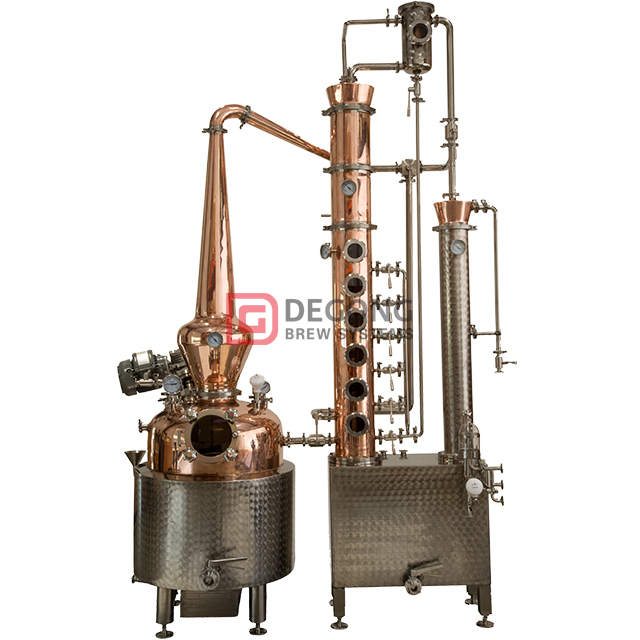 Equipo de destilación de alcohol de cobre rojo artesanal 200L para whisky, brandy, vodkas y ron
